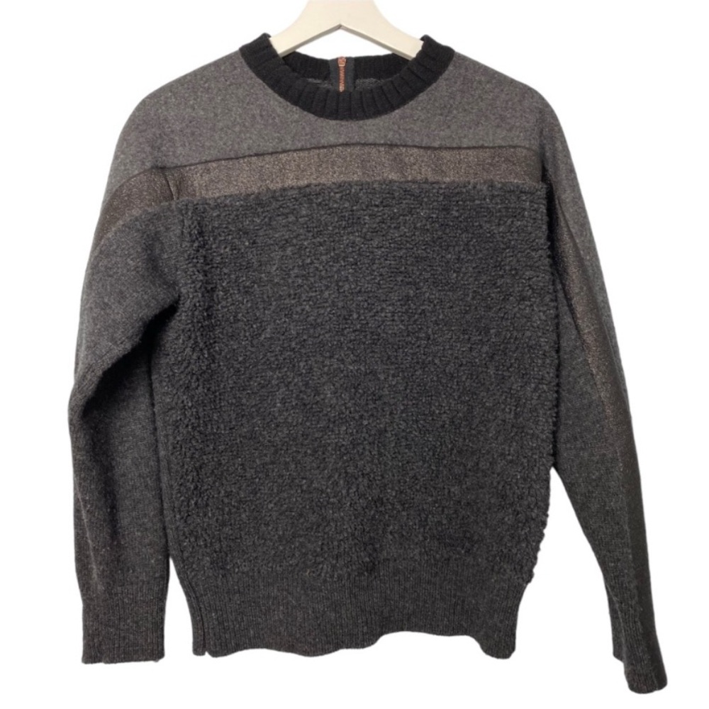 Cedric Charlier Ikram AEFFE Spa Spa Textured Virgin Wool Jumper Sweater USA 4